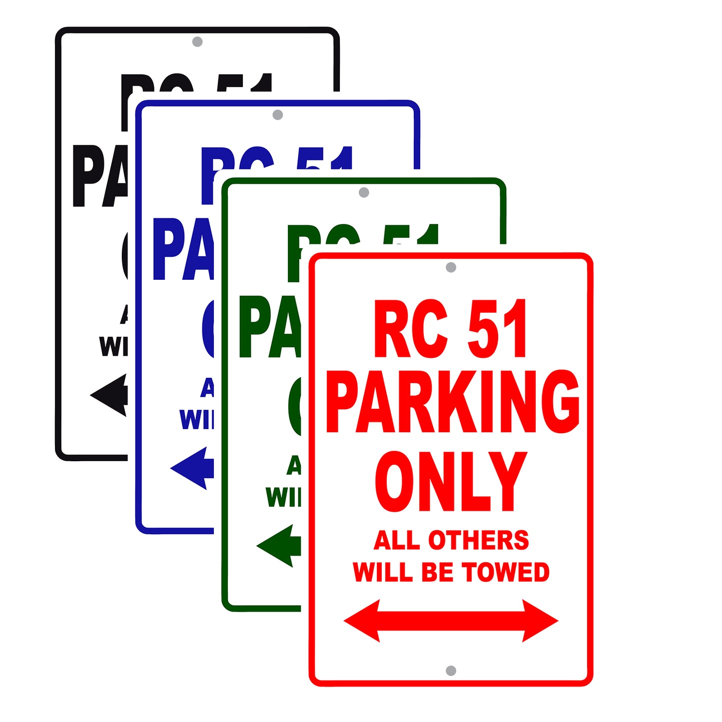RC 51 Motorcycle Parking Only All Others Will Be Towed Aluminum Metal Sign