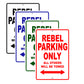 Rebel Motorcycle Parking Only All Others Will Be Towed Aluminum Metal Sign