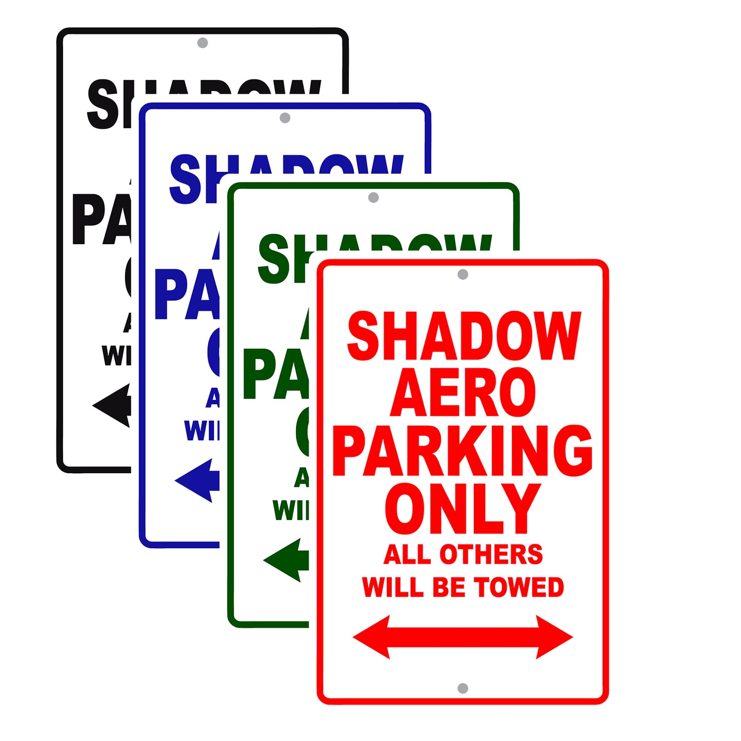 Shadow Aero Motorcycle Parking Only All Others Will Be Towed Aluminum Metal Sign