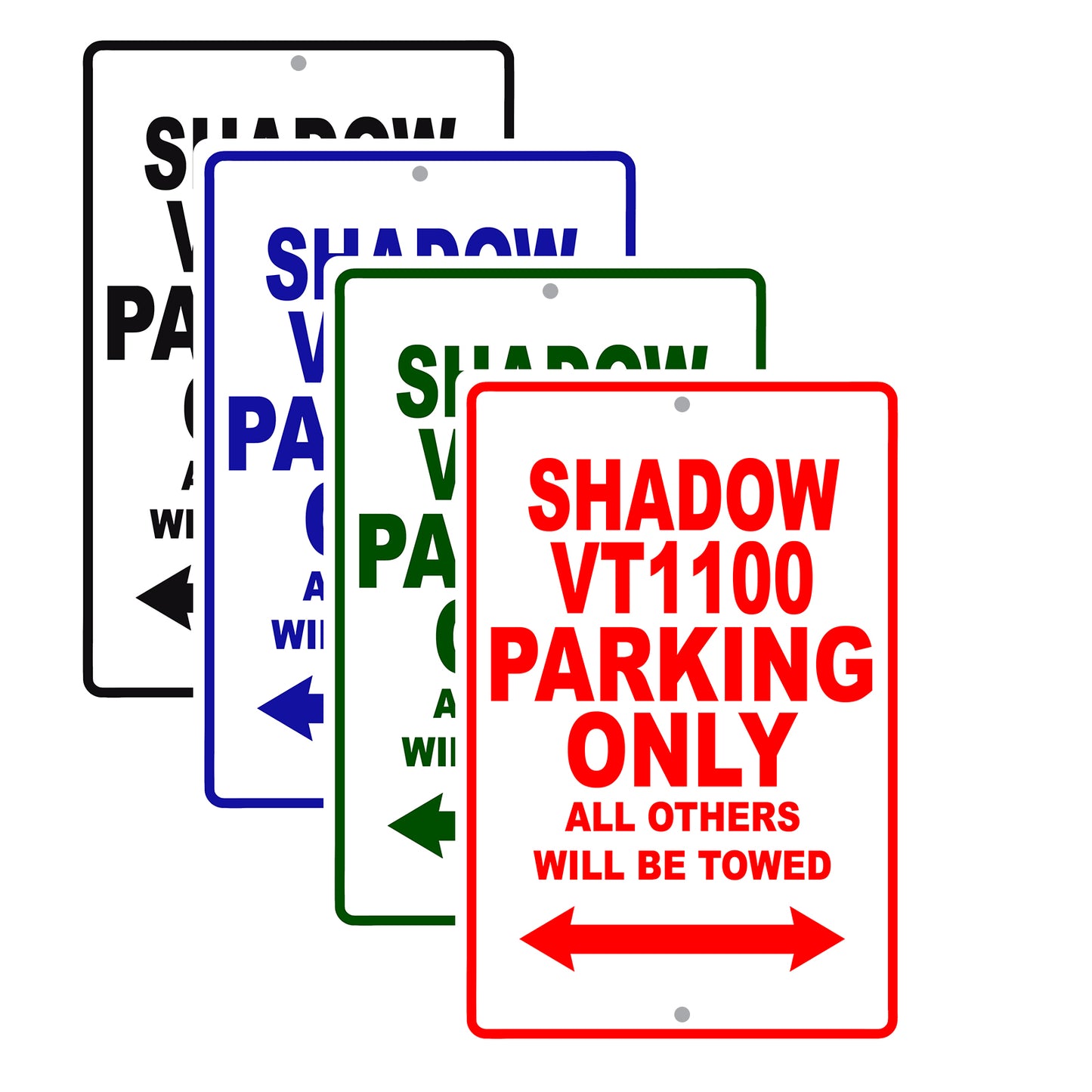 Shadow VT1100 Motorcycle Parking Only All Others Will Be Towed Aluminum Metal Sign