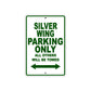 Silver Wing Motorcycle Parking Only All Others Will Be Towed Aluminum Metal Sign