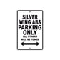 Silver Wing ABS Motorcycle Parking Only All Others Will Be Towed Aluminum Metal Sign