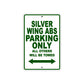 Silver Wing ABS Motorcycle Parking Only All Others Will Be Towed Aluminum Metal Sign