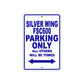 Silver Wing FSC600 Motorcycle Parking Only All Others Will Be Towed Aluminum Metal Sign