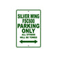 Silver Wing FSC600 Motorcycle Parking Only All Others Will Be Towed Aluminum Metal Sign