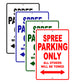 Spree Motorcycle Parking Only All Others Will Be Towed Aluminum Metal Sign