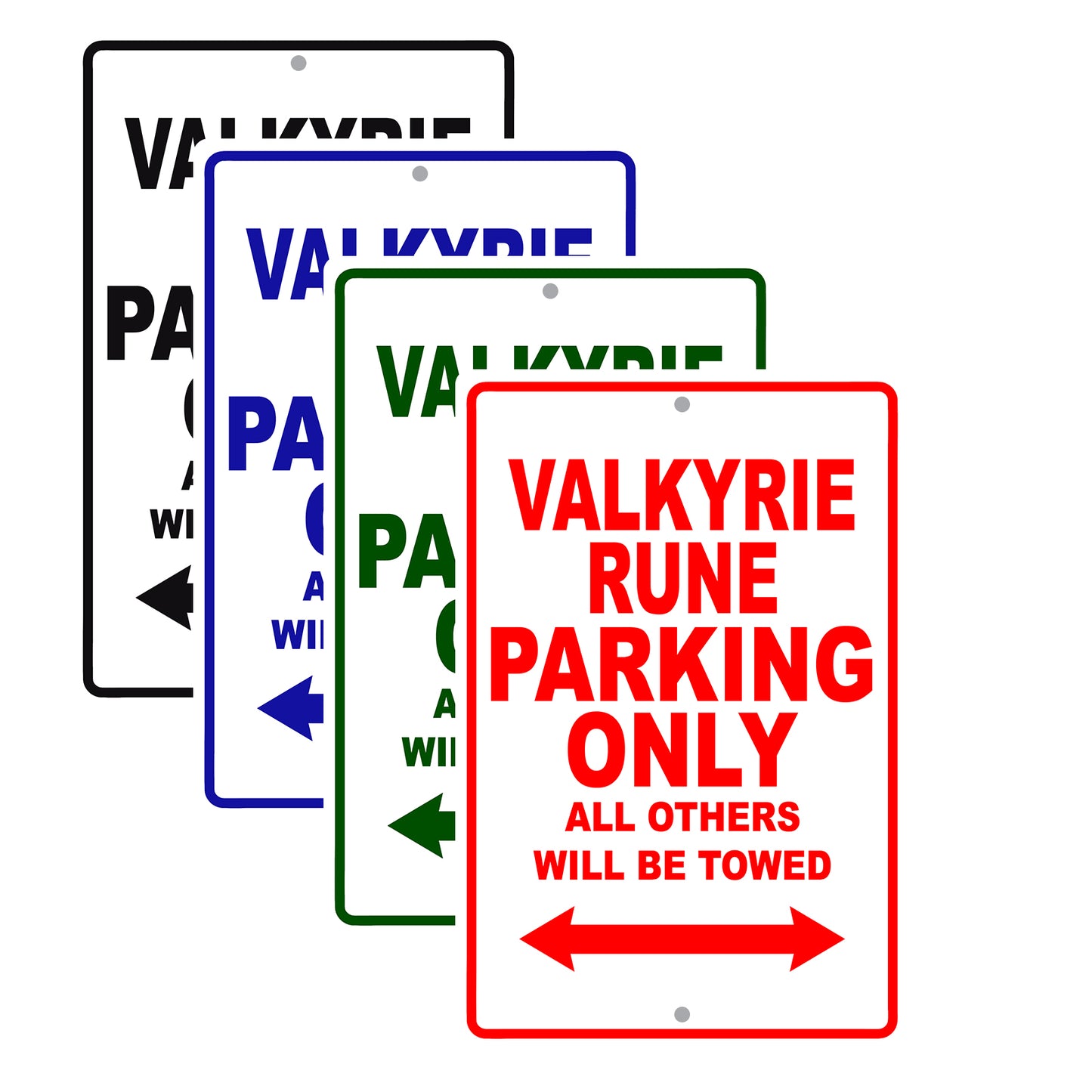 Valkyrie Rune Motorcycle Parking Only All Others Will Be Towed Aluminum Metal Sign