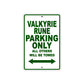 Valkyrie Rune Motorcycle Parking Only All Others Will Be Towed Aluminum Metal Sign