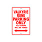 Valkyrie Rune Motorcycle Parking Only All Others Will Be Towed Aluminum Metal Sign