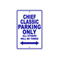 Chief Classic Motorcycle Parking Only All Others Will Be Towed Aluminum Metal Sign