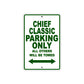 Chief Classic Motorcycle Parking Only All Others Will Be Towed Aluminum Metal Sign