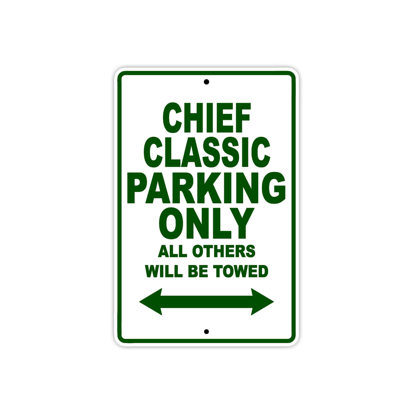 Chief Classic Motorcycle Parking Only All Others Will Be Towed Aluminum Metal Sign