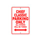 Chief Classic Motorcycle Parking Only All Others Will Be Towed Aluminum Metal Sign