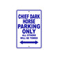 Chief Dark Horse Motorcycle Parking Only All Others Will Be Towed Aluminum Metal Sign