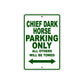 Chief Dark Horse Motorcycle Parking Only All Others Will Be Towed Aluminum Metal Sign