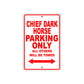 Chief Dark Horse Motorcycle Parking Only All Others Will Be Towed Aluminum Metal Sign