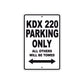 Kawasaki KDX 220 Motorcycle Parking Only All Others Will Be Towed Aluminum Metal Sign