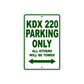 Kawasaki KDX 220 Motorcycle Parking Only All Others Will Be Towed Aluminum Metal Sign