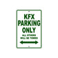 Kawasaki KFX Motorcycle Parking Only All Others Will Be Towed Aluminum Metal Sign
