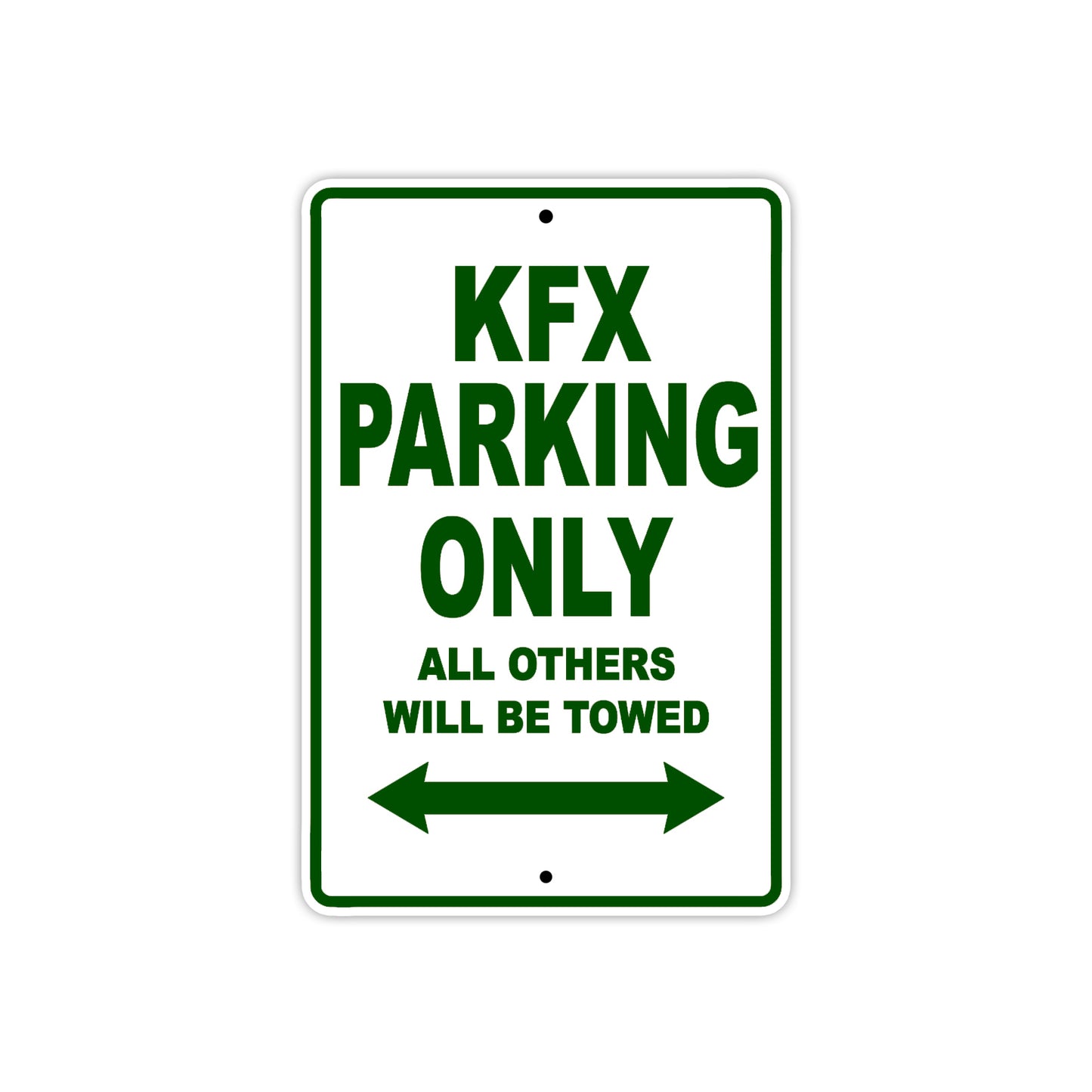 Kawasaki KFX Motorcycle Parking Only All Others Will Be Towed Aluminum Metal Sign