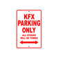 Kawasaki KFX Motorcycle Parking Only All Others Will Be Towed Aluminum Metal Sign