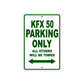 Kawasaki KFX 50 Motorcycle Parking Only All Others Will Be Towed Aluminum Metal Sign