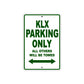 KLX Motorcycle Parking Only All Others Will Be Towed Aluminum Metal Sign