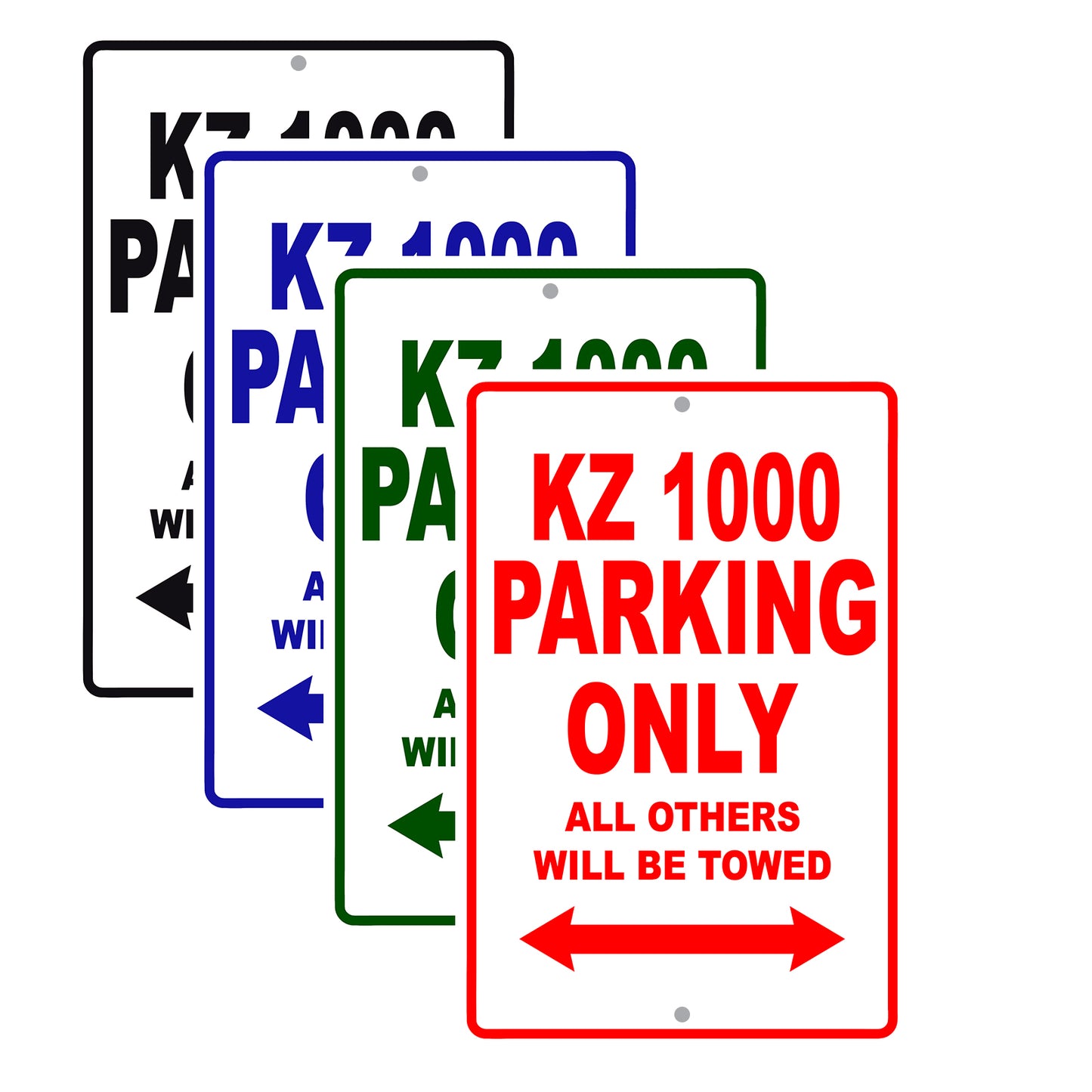 KZ 1000 Motorcycle Parking Only All Others Will Be Towed Aluminum Metal Sign