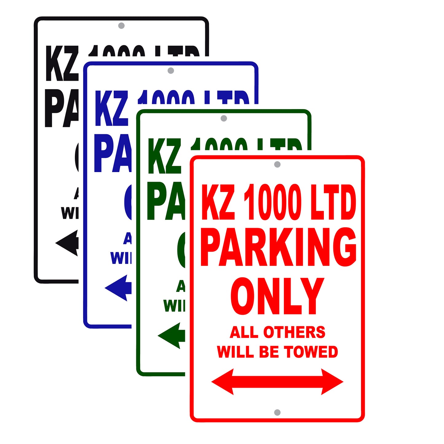 KZ 1000 LTD Motorcycle Parking Only All Others Will Be Towed Aluminum Metal Sign