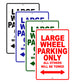 Large Wheel Cycle Parking Only All Others Will Be Towed Aluminum Metal Sign