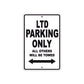 LTD Cycle Parking Only All Others Will Be Towed Aluminum Metal Sign