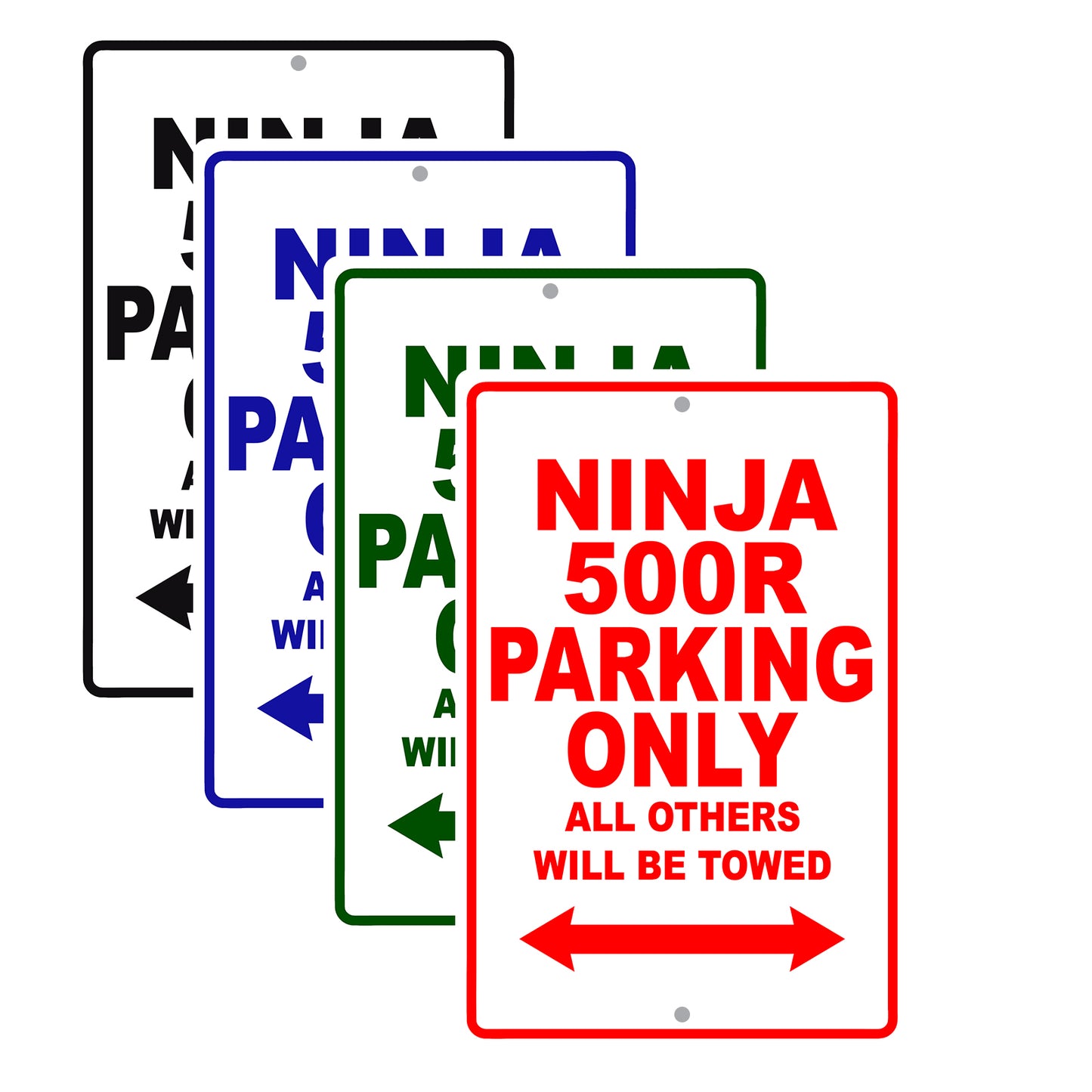 Ninja 500R Motorcycle Parking Only All Others Will Be Towed Aluminum Metal Sign