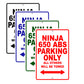 Ninja 650 ABS Motorcycle Parking Only All Others Will Be Towed Aluminum Metal Sign