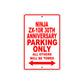 Ninja ZX-10R 30th Anniversary Motorcycle Parking Only All Others Will Be Towed Aluminum Metal Sign