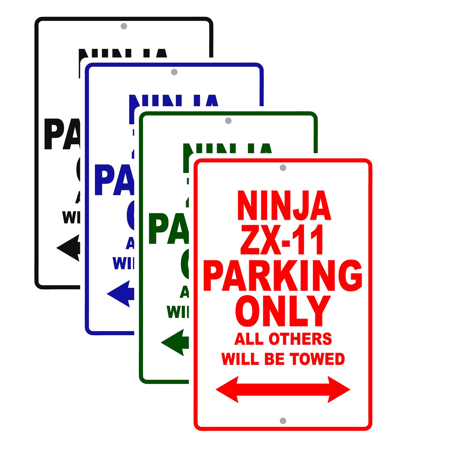 Ninja ZX-11 Motorcycle Parking Only All Others Will Be Towed Aluminum Metal Sign