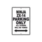 Ninja ZX-14 Motorcycle Parking Only All Others Will Be Towed Aluminum Metal Sign