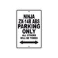 Ninja ZX-14R ABS Motorcycle Parking Only All Others Will Be Towed Aluminum Metal Sign