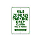 Ninja ZX-14R ABS Motorcycle Parking Only All Others Will Be Towed Aluminum Metal Sign