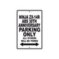 Ninja ZX-14R ABS 30th Anniversary Motorcycle Parking Only All Others Will Be Towed Aluminum Metal Sign