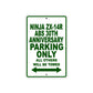 Ninja ZX-14R ABS 30th Anniversary Motorcycle Parking Only All Others Will Be Towed Aluminum Metal Sign
