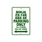 Ninja ZX-14R ABS SE Motorcycle Parking Only All Others Will Be Towed Aluminum Metal Sign