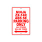 Ninja ZX-14R ABS SE Motorcycle Parking Only All Others Will Be Towed Aluminum Metal Sign