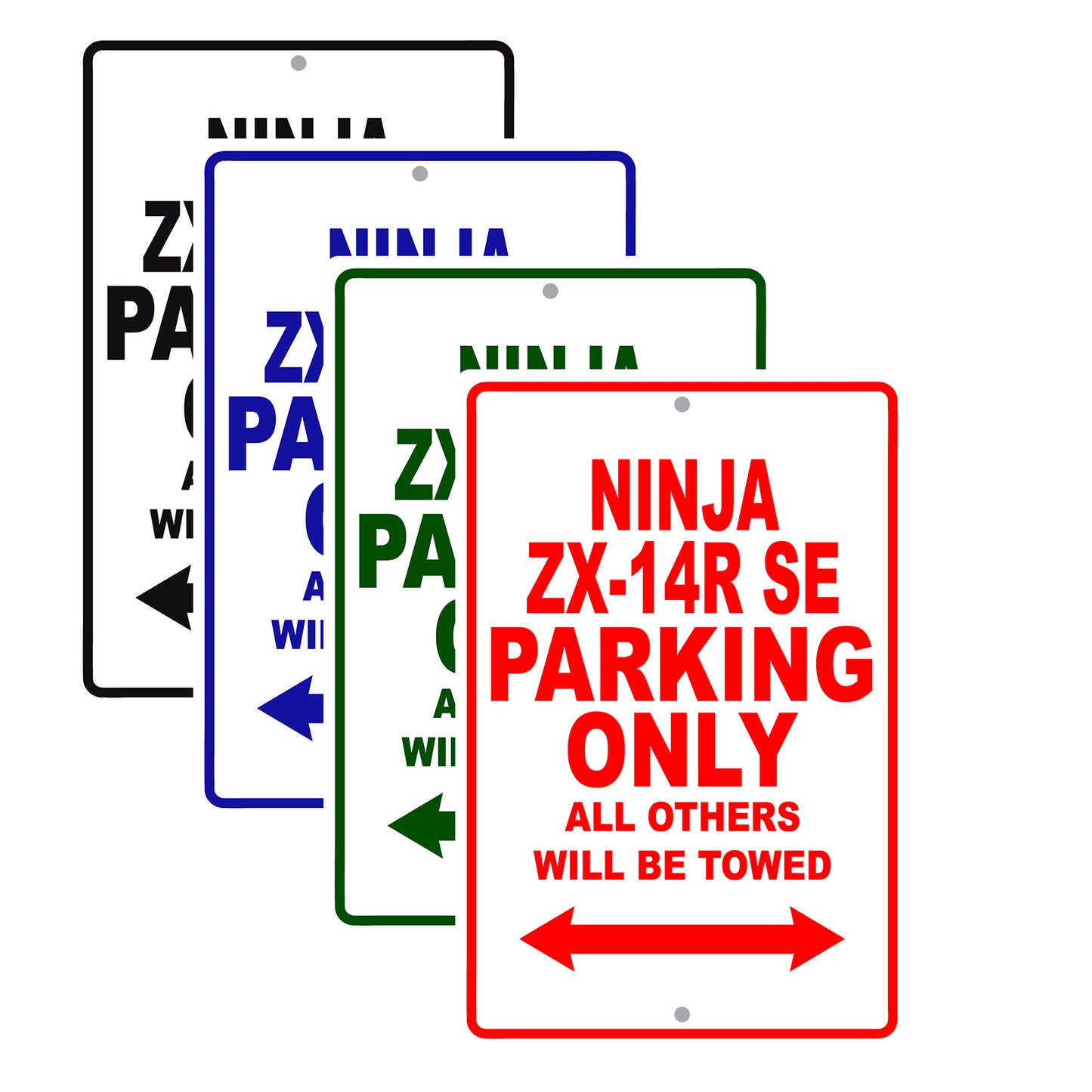 Ninja ZX-14R SE Motorcycle Parking Only All Others Will Be Towed Aluminum Metal Sign