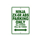 Ninja ZX-6R ABS Motorcycle Parking Only All Others Will Be Towed Aluminum Metal Sign