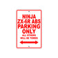 Ninja ZX-6R ABS Motorcycle Parking Only All Others Will Be Towed Aluminum Metal Sign