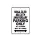 Ninja ZX-6R ABS 30th Anniversary Motorcycle Parking Only All Others Will Be Towed Aluminum Metal Sign