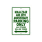 Ninja ZX-6R ABS 30th Anniversary Motorcycle Parking Only All Others Will Be Towed Aluminum Metal Sign