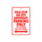Ninja ZX-6R ABS 30th Anniversary Motorcycle Parking Only All Others Will Be Towed Aluminum Metal Sign