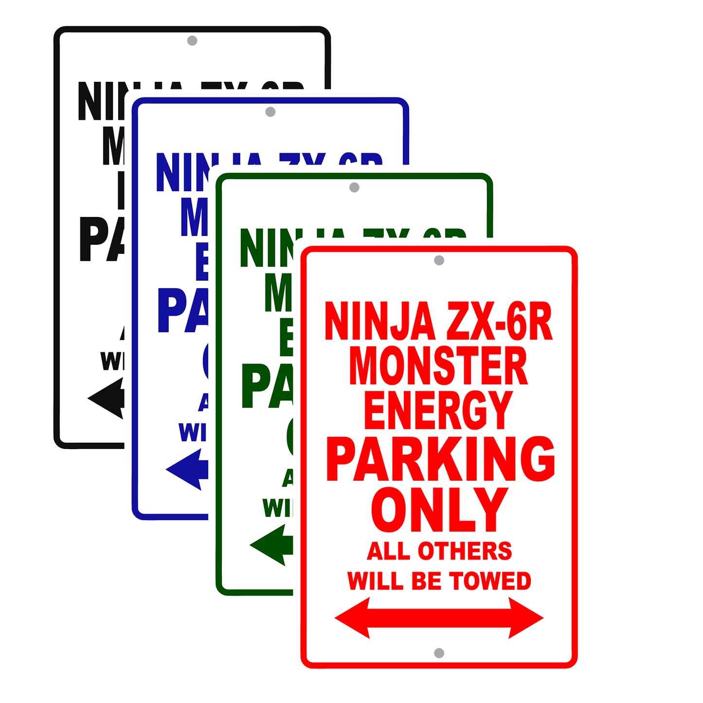 Ninja ZX-6R Monster Energy Motorcycle Parking Only All Others Will Be Towed Aluminum Metal Sign