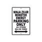 Ninja ZX-6R Monster Energy Motorcycle Parking Only All Others Will Be Towed Aluminum Metal Sign